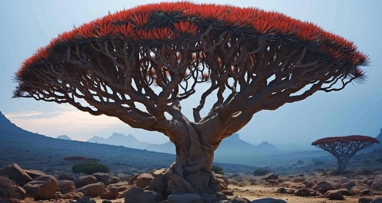 Despite its asymmetry, dragon blood tree obviously has underlying radial symmetry
